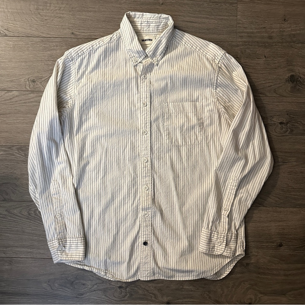 Taylor Stitch Blue Striped Casual Shirt